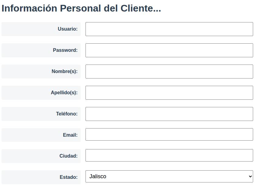 Debe llenar los campos para darse de alta