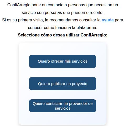 Seleccione la opción que se ajuste a lo que usted necesite