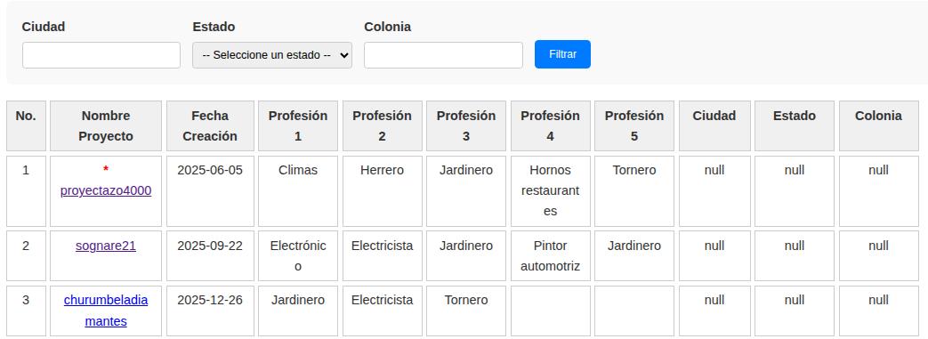 Aplicación para una oferta de trabajo