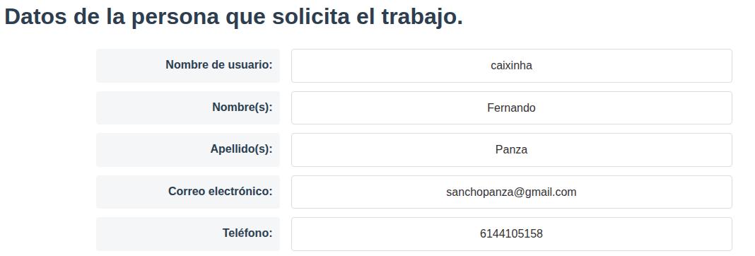 Datos de contacto del dueño del proyecto